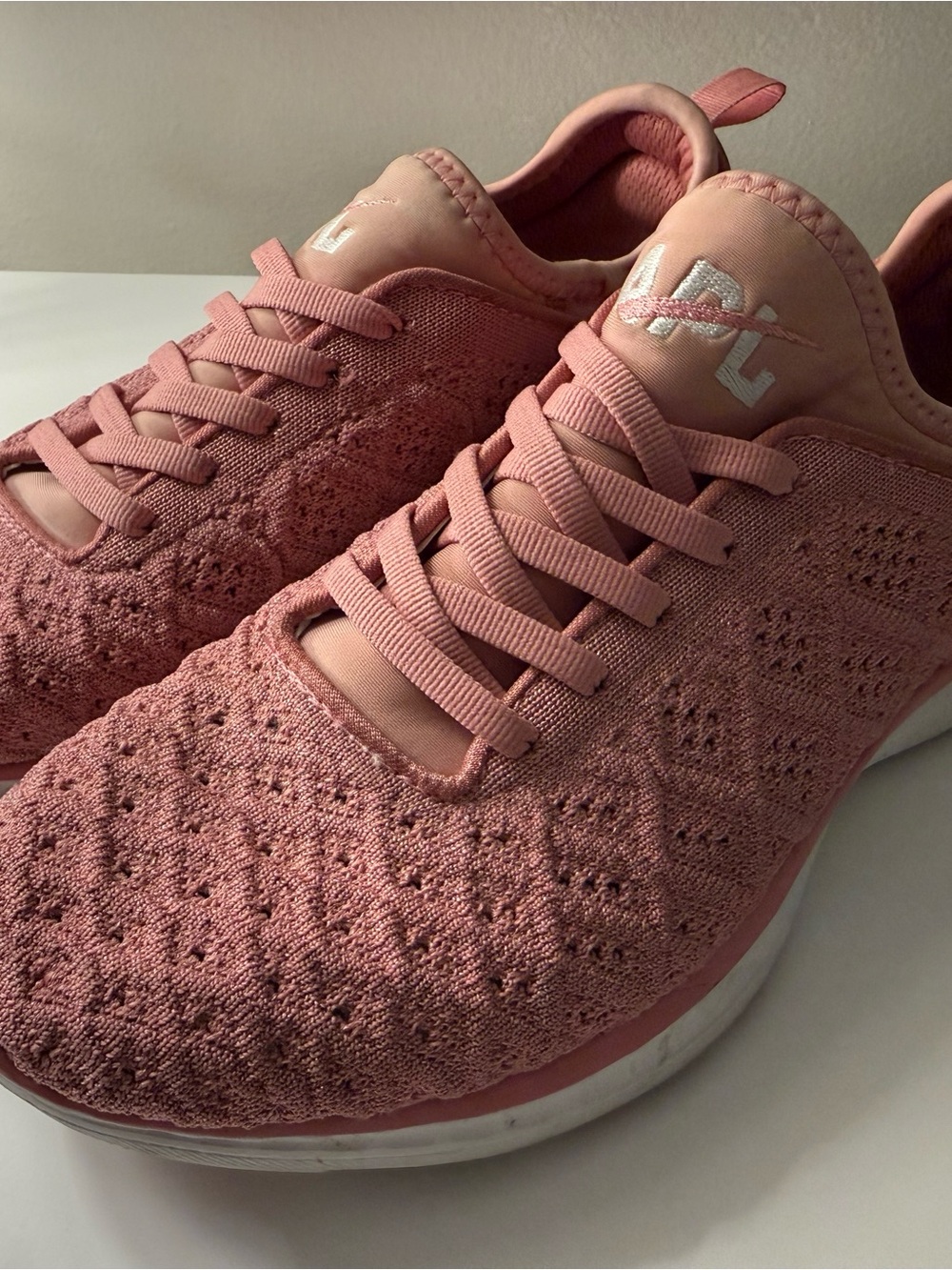 APL Pink Knit Lace-Up Women's Sneakers